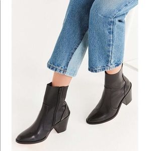 Jeffrey Campbell Ragini Black Leather Boots 7.5